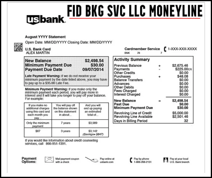 FID-BKG-SVC-LLC-Moneyline-charge on bank statement